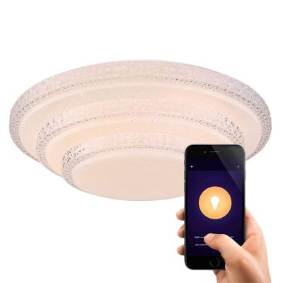 White modern smart ceiling light metal, Aldin, 30W, warm to cold white adjustable LED