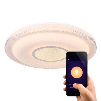 White modern smart ceiling light metal, Aldin, 30W, warm to cold white adjustable LED