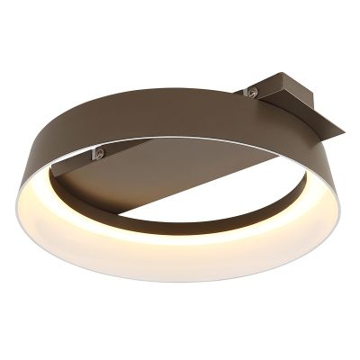 Brown design flush ceiling light metal, Sybrich, 12W, 3000K LED