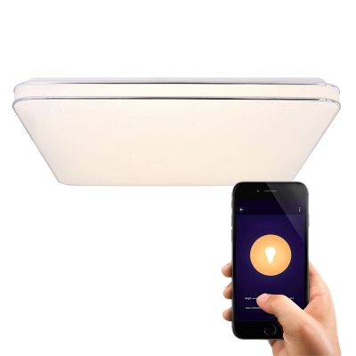 White smart ceiling light metal, Alison, 48W, warm to cold white adjustable LED