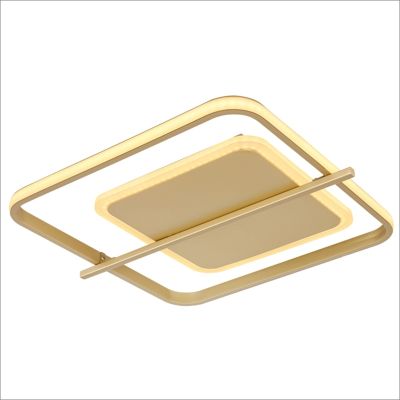 Golden design flush ceiling light aluminium, Reinald, 36W, 3000K LED