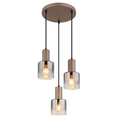Brown pendant light smoke glass, Warren
