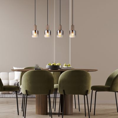 Brown pendant light smoke glass, Warren