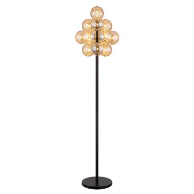 Amber retro floor lamp glass, Ozan, with switch