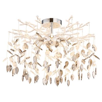 Chrome ceiling light smoke glass, Derck