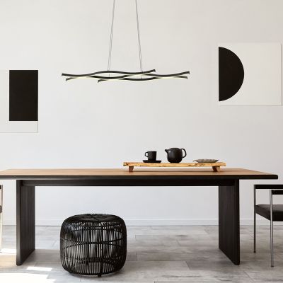 Black design pendant light aluminium, Geerten, 35W, 3000K LED