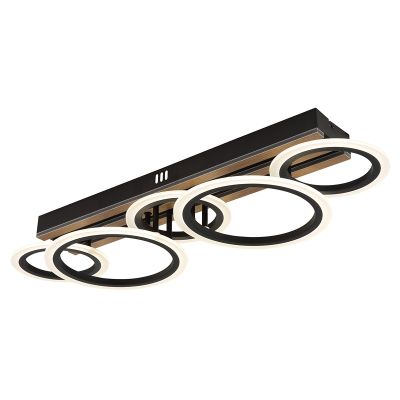 Black design ceiling light metal, Benedicte, 34W, white switch LED