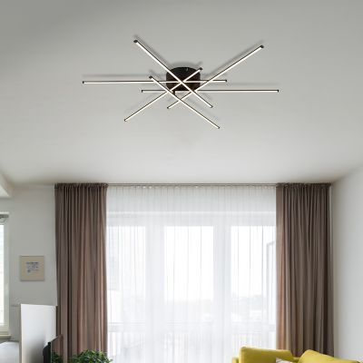 Black design ceiling light aluminium, Leigh, 40W, 3000K LED