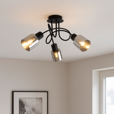 Design ceiling light black, Crystal