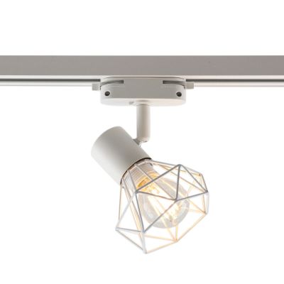 Industrial 1 phase track lighting spotlight white, Jaylano