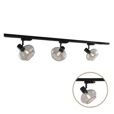 1M black 1 phase track lighting system + 3 Skip track spots