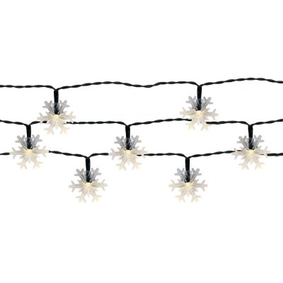 Snowflakes solar cord garden lighting 50 LED warm white