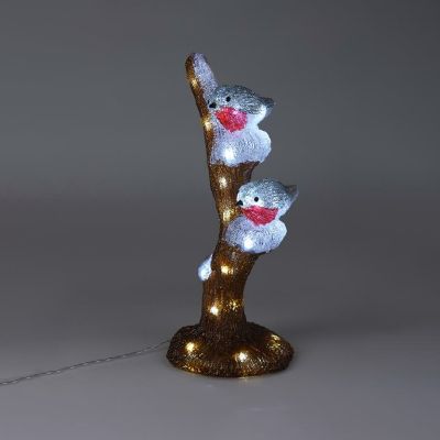 LED robins on a branch, suitable for indoor and outdoor use
