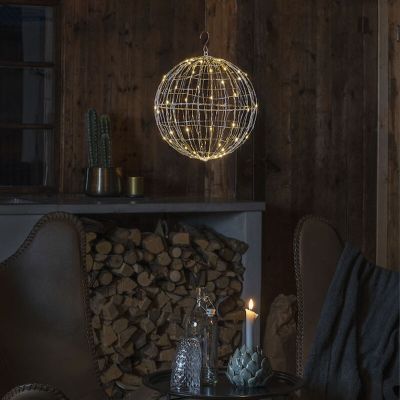 Silver Christmas christmas light sphere plastic, Bol, 1,5W, 2700K LED