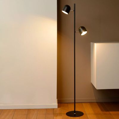 Black floor lamp modern, Skanska, 5W, 2700K LED, with touch dimmer