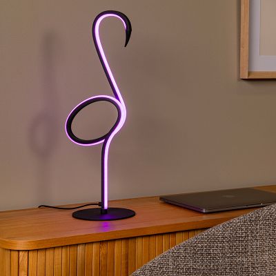 Black table lamp modern, Flamingo, 5,5W, RGB LED, with remote control