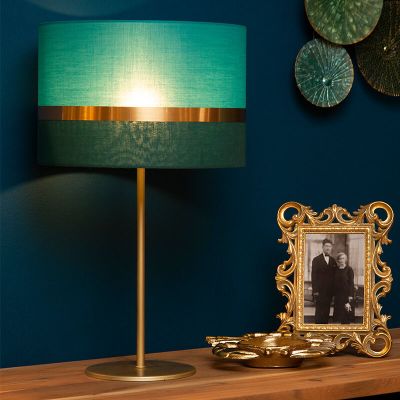 Green table lamp retro, Extravaganza Tusse, with switch