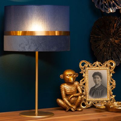 Blue table lamp retro, Extravaganza Tusse, with switch