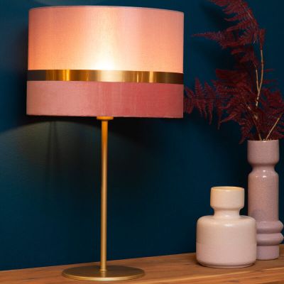 Pink table lamp retro, Extravaganza Tusse, with switch