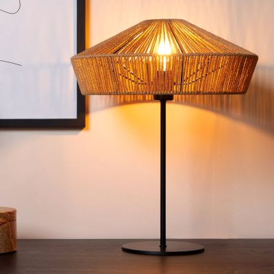 Rattan table lamp wood, Yunkai, with switch