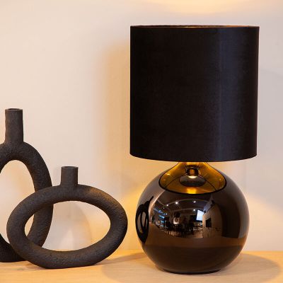 Black table lamp retro, Esterad, with switch