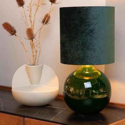 Green table lamp retro, Esterad, with switch