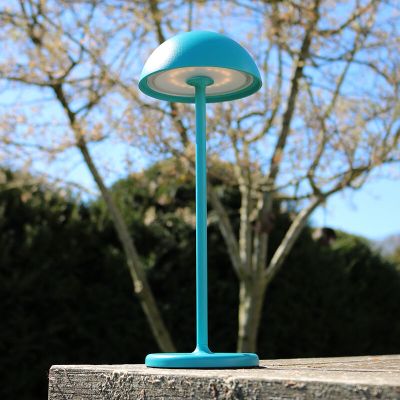 Blue outdoor table lamp retro, Joy, 1,5W, 3000K LED, IP54, with touch dimmer