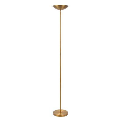 Brass reading floor lamp modern, Zenith, 20W, 3000K LED, with touch dimmer