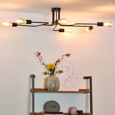 Black flush ceiling light classic, Lester