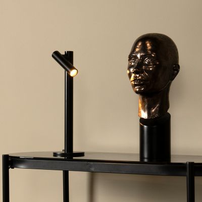 Black rechargeable table lamp modern, Antrim, 2,2W, 2700K LED, IP54, with touch dimmer