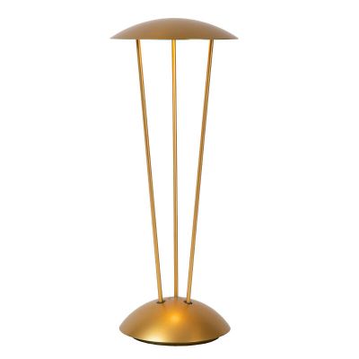 Brass rechargeable outdoor table lamp modern, Renee, 2,2W, 2700K LED, IP54, with touch dimmer