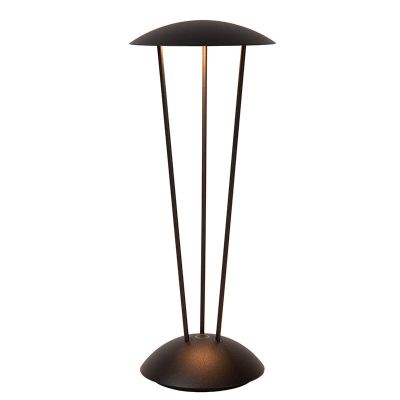 Black rechargeable outdoor table lamp modern, Renee, 2,2W, 2700K LED, IP54, with touch dimmer