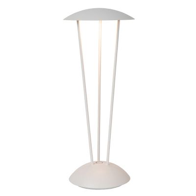 White rechargeable outdoor table lamp modern, Renee, 2,2W, 2700K LED, IP54, with touch dimmer