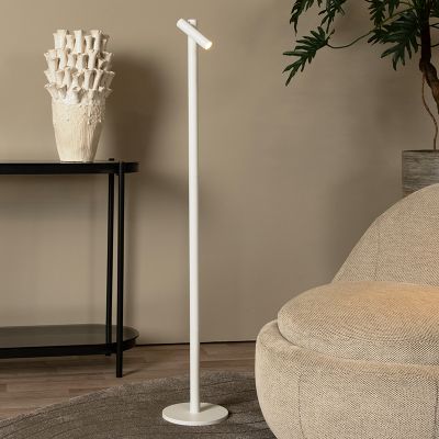 White rechargeable floor lamp modern, Antrim, 2,2W, 2700K LED, IP54, with touch dimmer