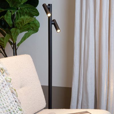 Black rechargeable floor lamp modern, Antrim, 2,2W, 2700K LED, IP54, with touch dimmer