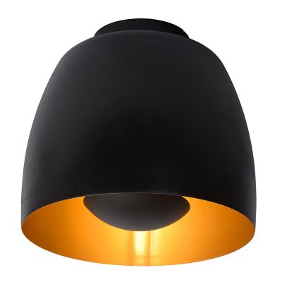 Black flush ceiling light classic, Nolan