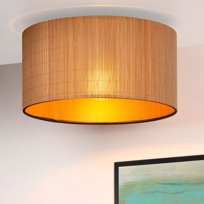 Rattan flush ceiling light brown, Magius