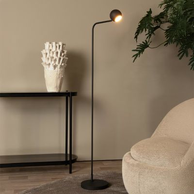 Black rechargeable floor lamp modern, Comet, 3W, 2700K LED, with touch dimmer