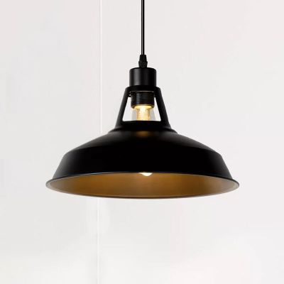 Black pendant light industrial, Brassy