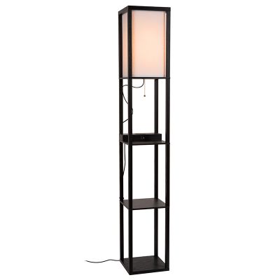 Black floor lamp modern, Menno, with pull switch