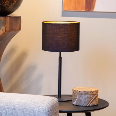 Black table lamp rustic, Maya, with switch