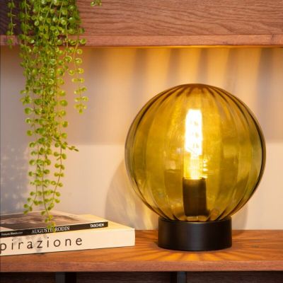Green table lamp retro, Monsaraz, with switch