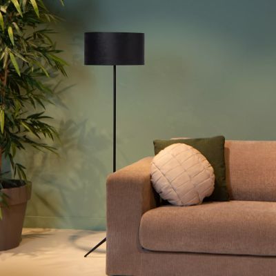 Black floor lamp modern, Tondo, with switch
