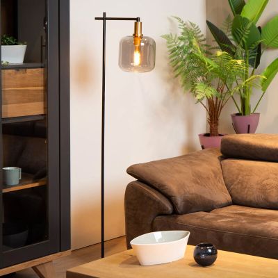 Grey floor lamp modern, Joanet, with switch