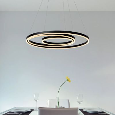 Black pendant light modern, Triniti, 32W, 3000K LED