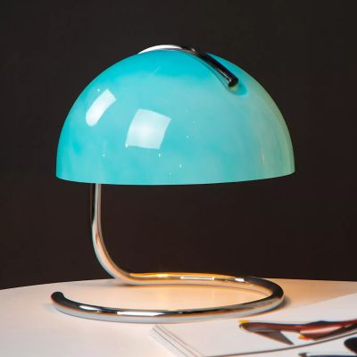 Blue table lamp retro, Cato, with switch