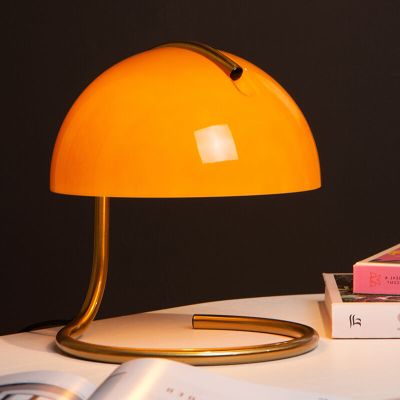 Orange table lamp retro, Cato, with switch