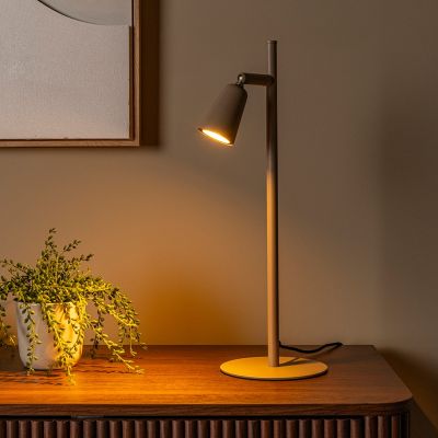 Taupe table lamp modern, Tiana, with switch