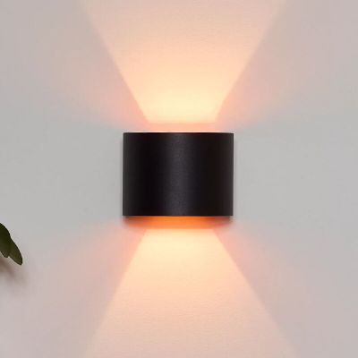 Black up down wall light modern, Axi, 6W, 2700K LED, IP54