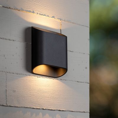 Black up down wall light modern, Atila, 5W, 2700K LED, IP65